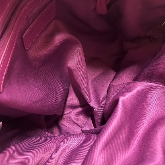 Audrey Brooke Large Leather Fuchsia 3 compartment Satchel- NWT - Picture 12 of 14
